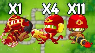 Btd6 1x Ray Of Doom VS. 4x Plasma Accelerators VS. 11x Laser Cannons