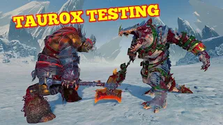 Taurox Testing against 10 Legendary Lords. The Silence and The Fury DLC. Total War Warhammer 2