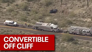 Convertible goes off cliff side in Arizona
