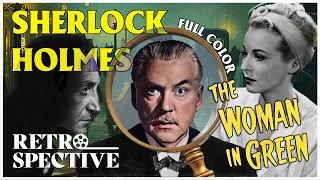 Sherlock Holmes Solves: The Woman in Green (1945) | Full Color Basil Rathbone Movie | Retrospective