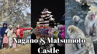 Japan Travel - Tokyo Vlog 01: Snowy Monkey Park & Matsumoto Castle Illumination light show #travel