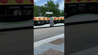 Electric City Bus fast charging at station. Nantes, France