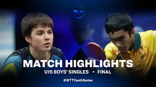 Alan Kurmangaliyev vs Aditya Sareen | U15 BS Final | WTT Youth Star Contender Vila Nova de Gaia 2022