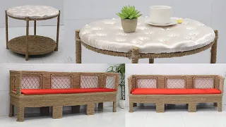 Amazing Reuse Waste Material into Modern Furniture | Jute Craft Ideas