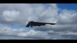 B2 stealth bomber landing at RAF Fairford 2020