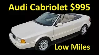 1 Owner Audi Cabriolet A6 80 Classic Convertible ~ $995 For Sale CHEAP