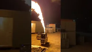 Large moving head flame machine testing effect