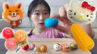 Round and cute ball jelly mukbang ASMR