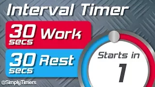 30 sec work 30 sec rest Interval Timer (30/30 interval timer) up to 60 reps