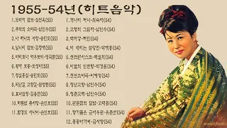 1955-54년(히트가요)1.도라지 맘보-심연옥(55)2.추억의 소야곡-남인수(55)3.나 하나의 사랑-송민도(55)4.닐니리 맘보-김정애(55)5.아리조나 카우보이-명국환(55)