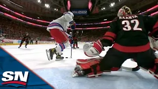 Chris Kreider Deflects Mika Zibanejad Shot Past Antti Raanta For A Power-Play Goal