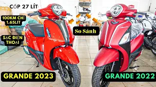 So Sánh Grande 2023 và Grande 2022 , Yamaha Grande 2023 phiên bản đặt biệt đỏ đen chery - Sự thật?