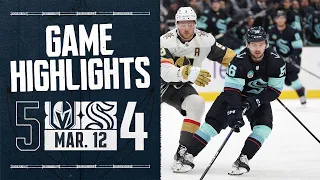 Vegas Golden Knights vs. Seattle Kraken | 3/12 Game Highlights