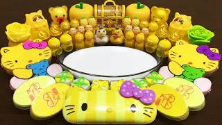 KITTY YELLOW Slime ! Mixing Random into GLOSSY Slime #864