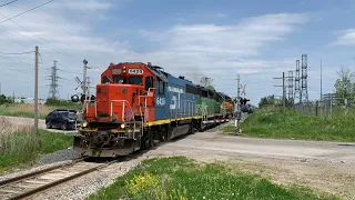 Trio of a Lifetime!! CN L568 with GTW 6420, BN 2926 & BNSF 2090 through Glasgow.