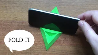 DIY Foldable Paper Smartphone Holder. Origami Phone Stand - Tutorial