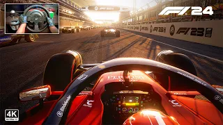 F1 23 ( 2024 mod ) - Sunset Weather | Ferrari SF-24 F1 Chinese Grand Prix | Steering Wheel Gameplay