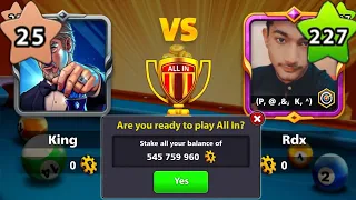 8 Ball Pool - LEVEL25 risked ALL HIS COINS against LEVEL227 - K's R2B ALLinONE Ep#10 - Gaming With K