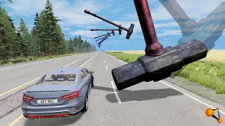 МОЛОТЫ СМЕРТИ! СТРАШНОЕ ИСПЫТАНИЕ НА ТРАССЕ | BeamNG.drive