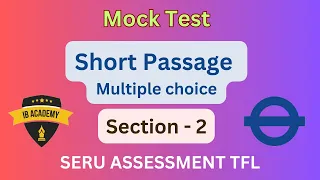 Section-2 SHORT PASSAGE multiple choice -Mock Test - SERU TFL #Seruassessmenttfl, #tfl, #phv, #seru