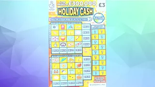 Scratchin' Holiday Cash 5 - £300,000 HOLIDAY CASH Scratch Card National Lottery Scratcher