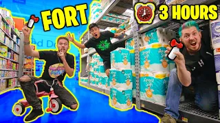 Last To Leave Walmart Fort WINS! (ft. MoreJSTU) - Challenge