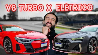 Avaliação AUDI E-TRON GT vs AUDI RS6 V8 BI TURBO - Qual é mais legal V8 ou ELÉTRICO?