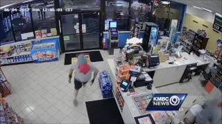 Watch: Men armed with sledgehammer, machete rob Louisburg gas station