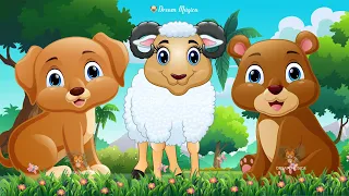 Cute Little Farm Animal Sounds - Dog, Sheep, Bear, Gnu, Skunk - Music For Relax