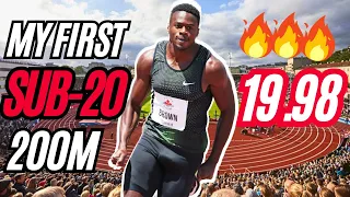 19.98 !!🔥My 1st SUB 20 200m Race REACTION || Aaron Kingsley Brown