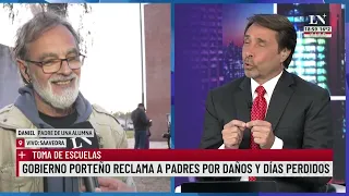 El picante cruce entre Eduardo Feinmann y un padre a favor de las tomas: “Está avalando un delito”