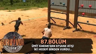 Ümit Karan'dan efsane atış! İki hedefi birden vurdu... | 87. Bölüm | Survivor 2018