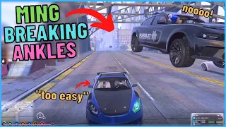 Ming BREAKING ANKLES and ESCAPING COPS (Ming driving compilation) | GG GTA RP NoPixel