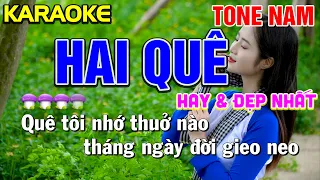 ✔HAI QUÊ Karaoke Tone Nam ( HAY VÀ ĐẸP NHẤT ) - Tình Trần Organ