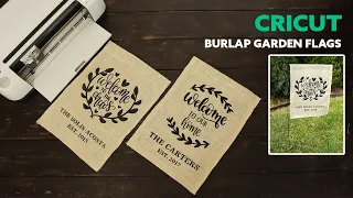Cricut - DIY Burlap Garden Flags - How to apply Iron-On (HTV) on Burlap