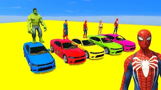 GTA V SPIDERMAN GODZILLA x KONG Epic New Stunt Race For Car Racing Challenge by Trevor and Shark #99