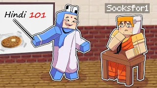 I Taught Socksfor1 Hindi in Minecraft..