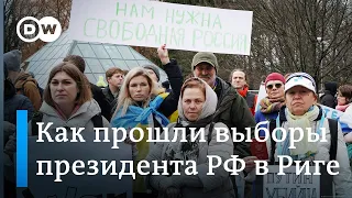 Митинг протеста и голос Навального: "Полдень против Путина" в Риге (17.03.2024)