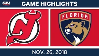 NHL Highlights | Devils vs. Panthers - Nov 26, 2018