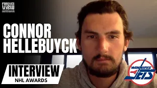 Connor Hellebuyck Reacts to Winning 2020 Vezina Trophy as NHL's Best Goaltender