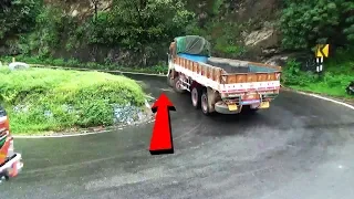 DhibamHills  Lorry Turning on 20/27 Hairpin Bend Crossing