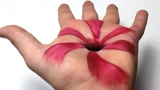 Trick Art Hole in the Hand - Cool 3D Hole Optical Illusion