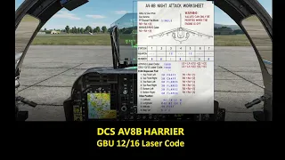 DCS AV8B Harrier, GBU12/16 Laser Code