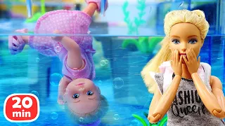 Evi vai ao parque de diversão! Novo vídeo com Barbie boneca para meninas em português.