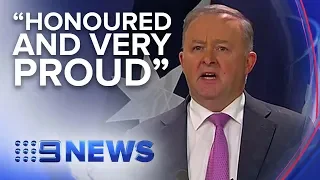 New Labor leader Anthony Albanese addresses nation | Nine News Australia