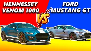 Hennessey Venom 1000 vs Ford Mustang GT500 Drag Race | Mustang GT vs Hennessey Venom