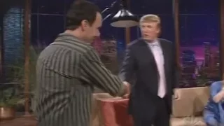 Donald Trump sits in on a Dave Matthews story about a goat who pees his own face - Jay Leno 1/13/04