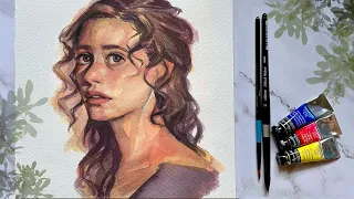 Watercolor portrait tutorial + linework download