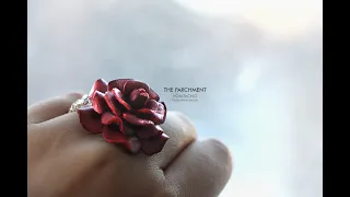 Leather Pattern - How to make a Leather Rose, Earrings, Ring, Brooch, Hair Band