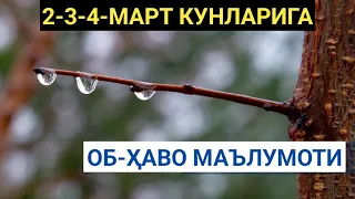 2-3-4-МАРТ КУНЛАРИ УЧУН ОБ ХАВО МАЛУМОТИ, ob havo